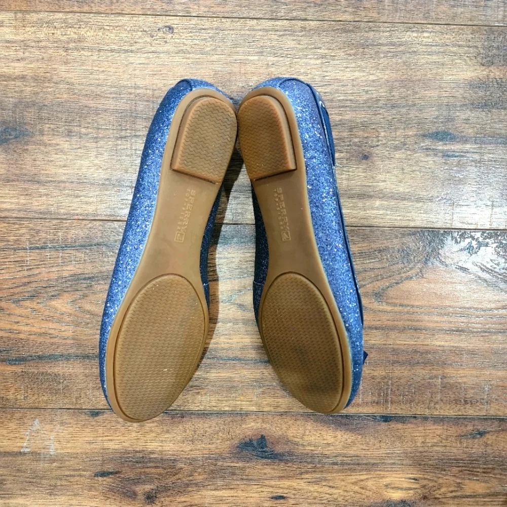 Sperry Women's Navy Sparkle Bow Loafers Size 7.5 - Picture 7 of 9